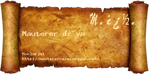 Mauterer Éva névjegykártya